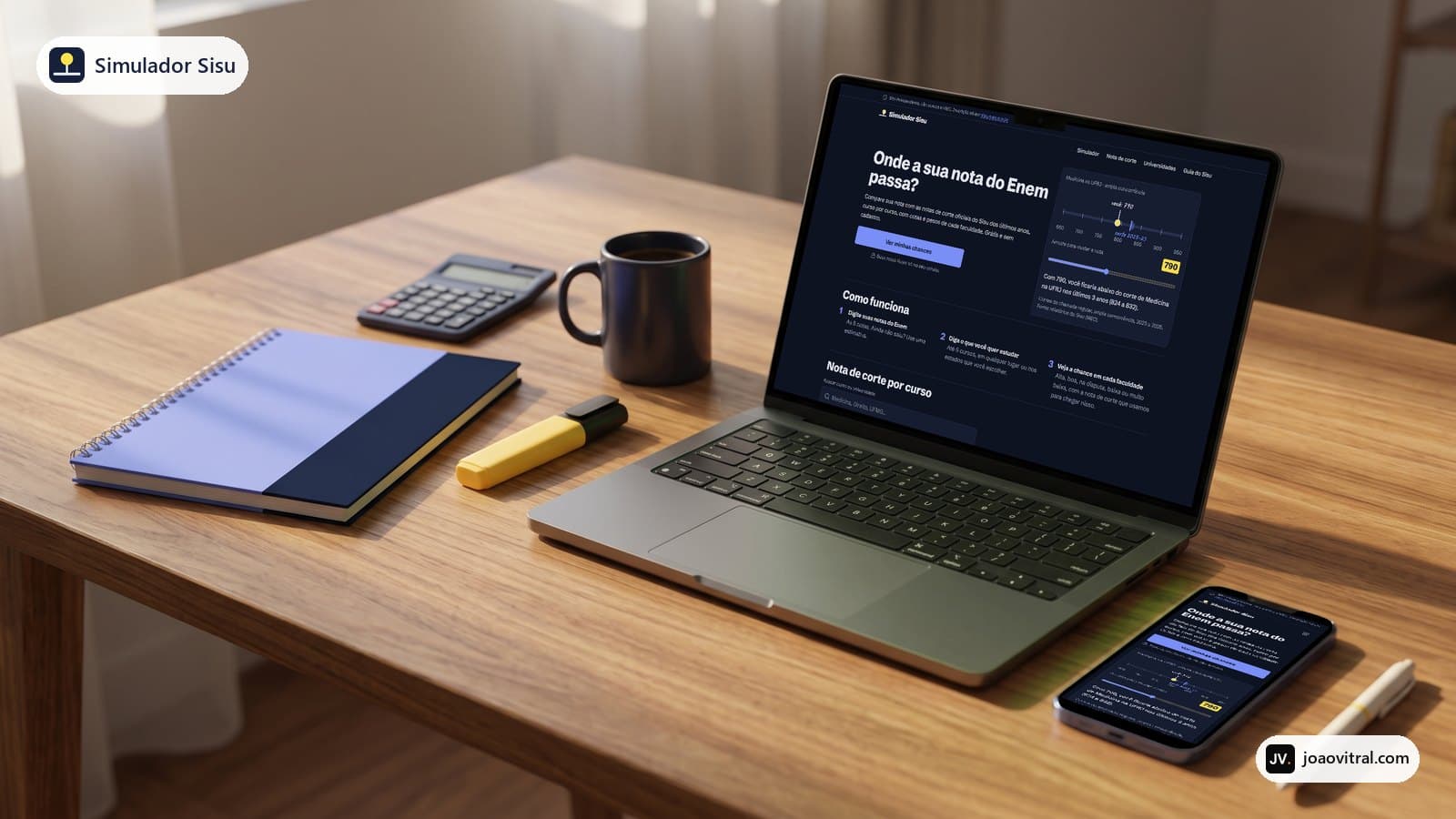 SIMULADOR SISU: o site no computador e no celular